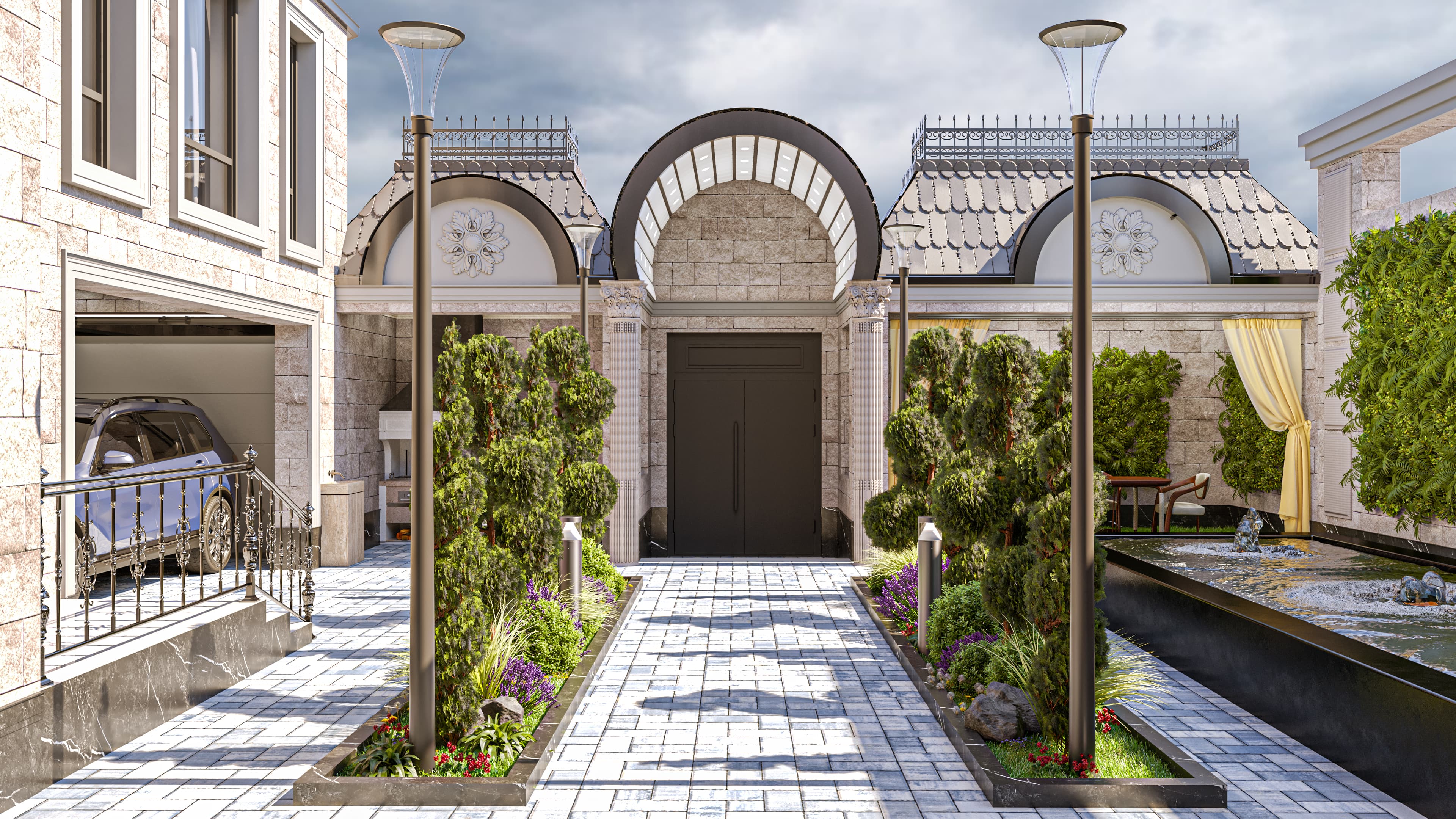 Klassik fasad — balkon va detallar — Kattaroq ochish 3