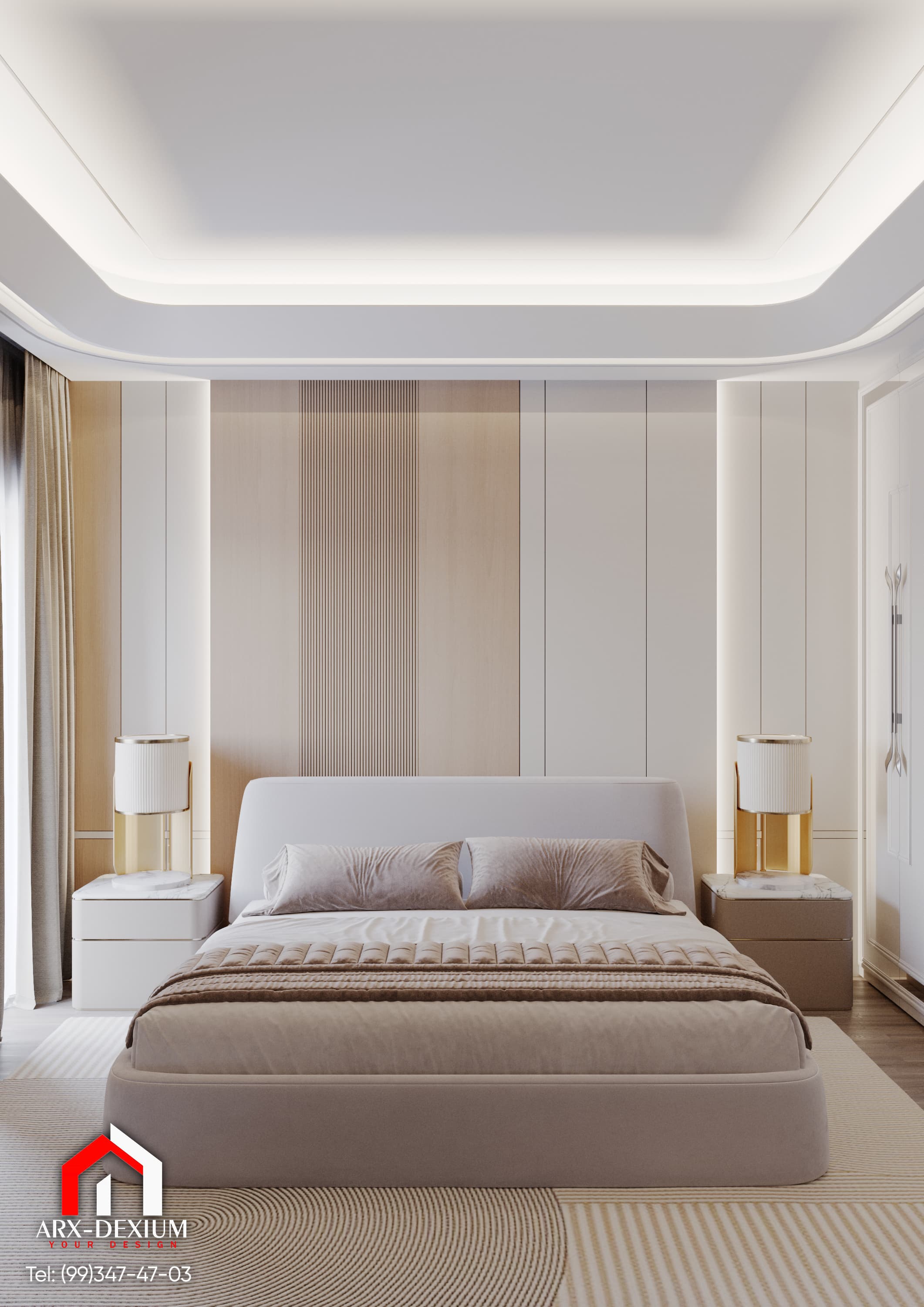 Minimalist yotoqxona — ikkinchi variant